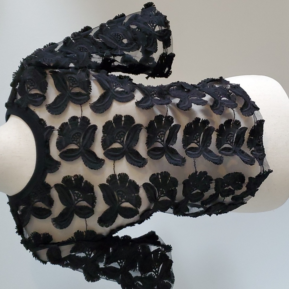 H & M black sheer  fabric top size 2 new with tags